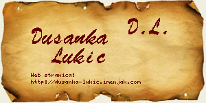 Dušanka Lukić vizit kartica
